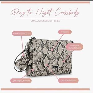 NEW -Ju-Ju-Be Snake Print Crossbody Bag (day to night)